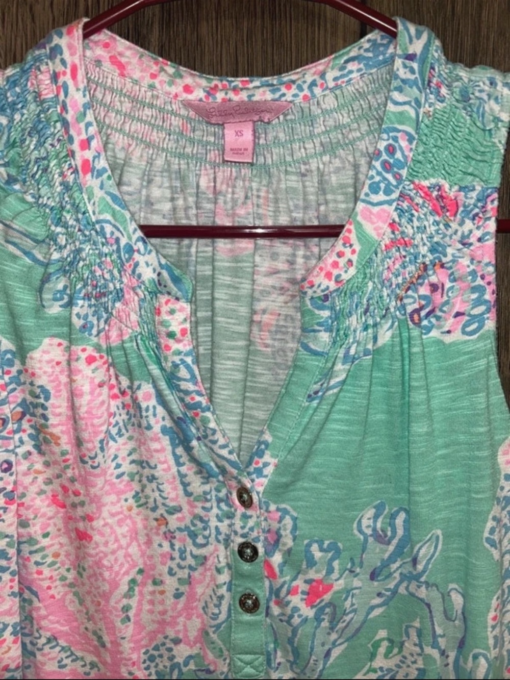 Lilly Pulitzer Mint, Pink & Blue Floral Sleeveless Camisole